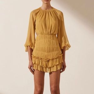 SHONA JOY IRIS CUT OUT BACKLESS MINI DRESS - SAFFRON